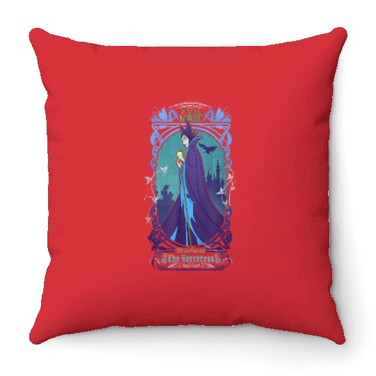 Disney Maleficent The Sorceress Deep Purple Grap Throw Pillows