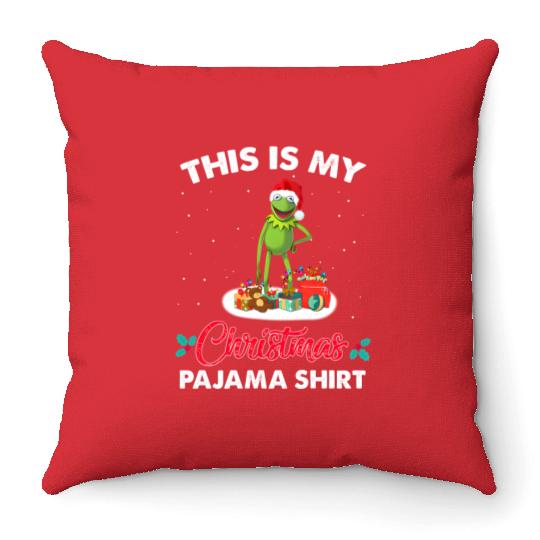 Disney Santa Kermit Frog Christmas Muppets Throw Pillows