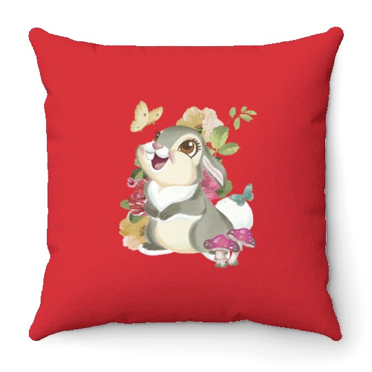 Disney Bambi Thumper Vintage Floral Throw Pillows