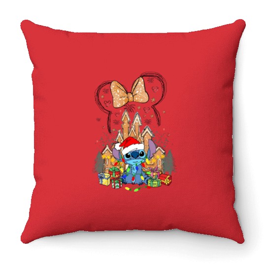 Disney Stitch Christmas Throw Pillows, Disney Stitch Santa Throw Pillows