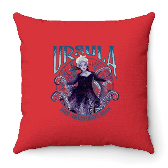 Disney The Little Mermaid Ursula Poor Unfortunate Souls Logo Throw Pillows