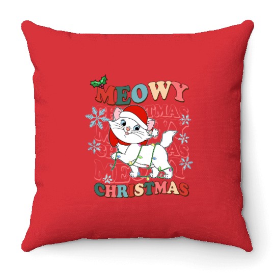 Disney Aristocats Santa Marie Christmas Lights Throw Pillows