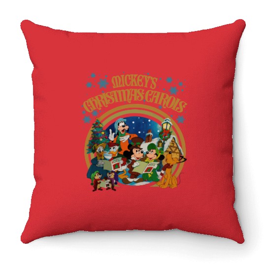Mickey's Christmas Carol Throw Pillows, Disney Xmas Movie Throw Pillows