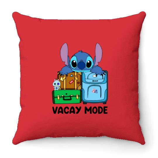 Stitch Throw Pillows, Vacay Mode Throw Pillows, Cute Disney Throw Pillows, Disneyland Vacation Throw Pillows
