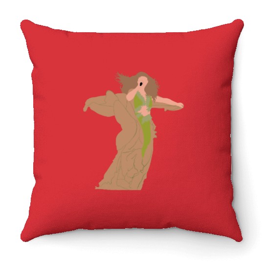 green folklore dress eras tour spin Throw Pillows