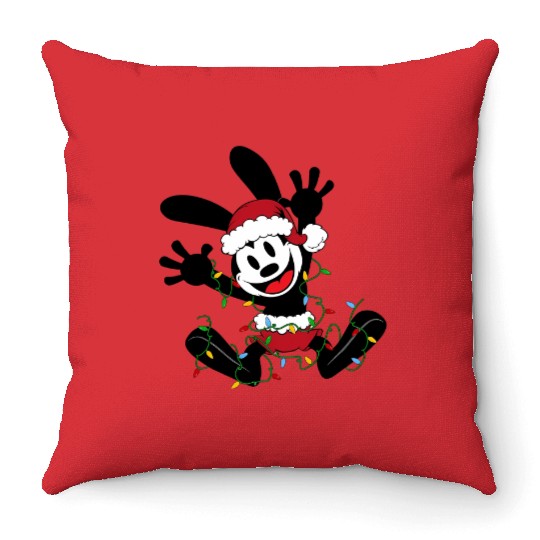Disney Epic Mickey Oswald The Lucky Rabbit Christmas Lights Throw Pillows