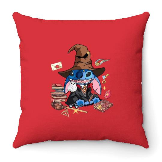 Stitch Witch Disney Trip Wizard Harry Potter Universal Studios Throw Pillows, Stitch Lover Gift