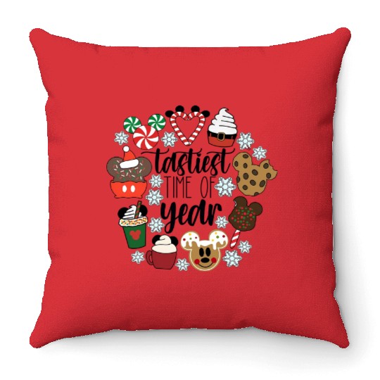 Christmas Disney Snacks Throw Pillows