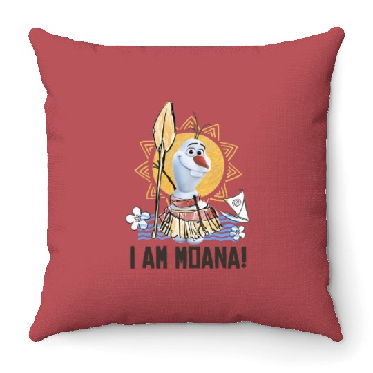 Funny Disney Olaf Presents Moana Costume Sketch Throw Pillows, WDW Trip  Throw Pillows Family Birthday Gift