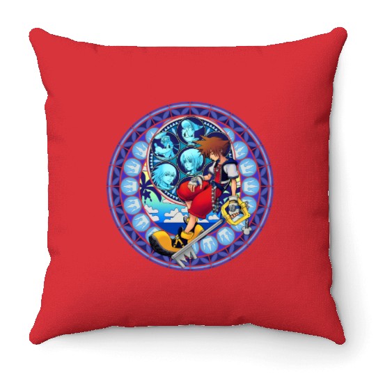 Disney Kingdom Hearts Sora Stained Glass Throw Pillows