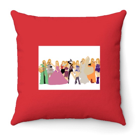 TaylorSwift Eras Tour Outfits Throw Pillows