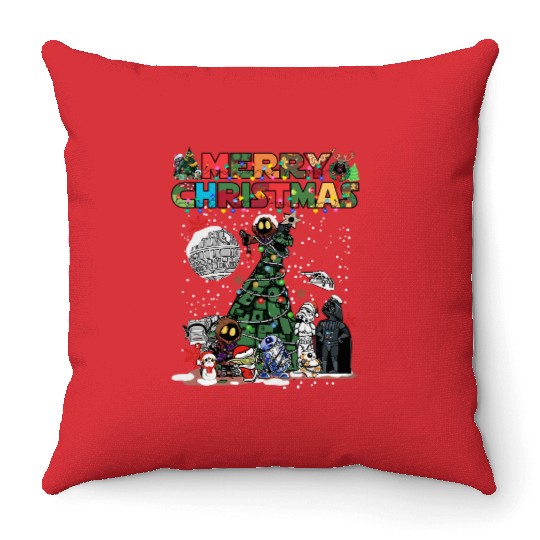 Retro Disney Star Wars Christmas Throw Pillows