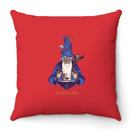 Disney The Sword In The Stone Comic Poster Retro Throw Pillows, Magic Kingdom Trip Throw Pillows,
