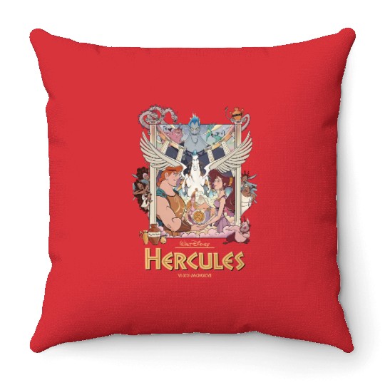 Disney Hercules Throw Pillows, Retro Hercules 1997 Throw Pillows, Magic Kingdom Throw Pillows