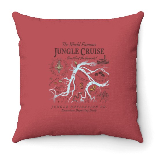 Disney Jungle Cruise World Famous Throw Pillows, Disney Jungle Cruise Throw Pillows