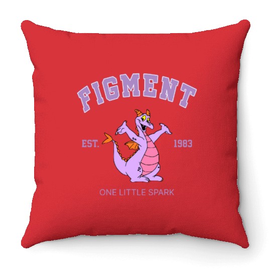 Disney Figment Throw Pillows, Figment Est 1983 Throw Pillows, Figment Throw Pillows