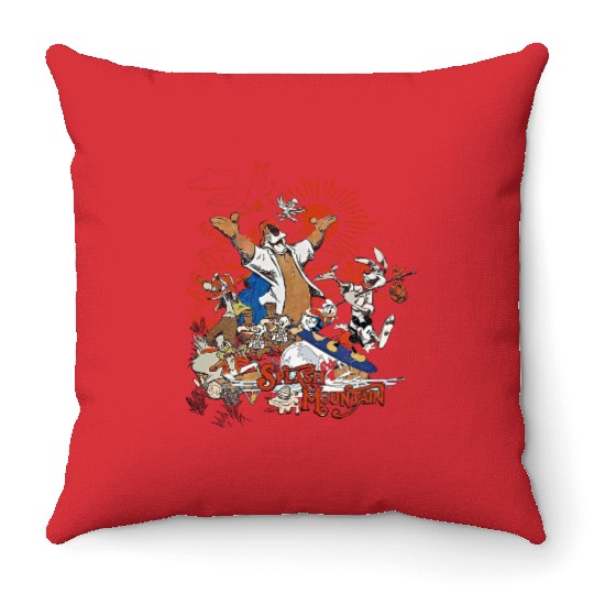Disney Mickey & Friend Brer Rabbit Bear Fox Splash Mountain Retro Throw Pillows, Magic Kingdom Throw Pillows