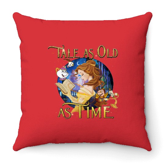 Disney Beauty & The Beast Belle Quotes Retro Throw Pillows