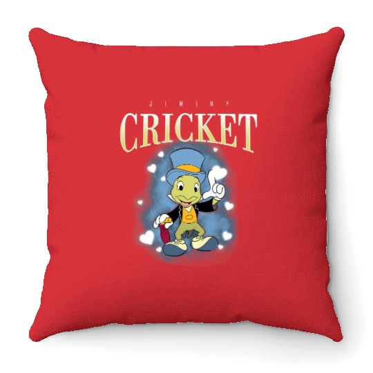 Retro Disney Jiminy Cricket 90s Portrait Throw Pillows, Disney Pinocchio