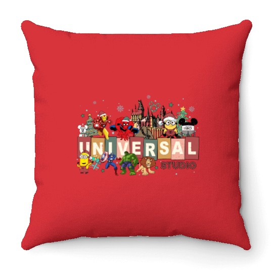Universal Studios Christmas Throw Pillows, Disneyland Christmas Throw Pillows