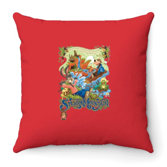 Vintage Splash Mountain Throw Pillows, Disney Ride Throw Pillows,  Brer Rabbit Throw Pillows