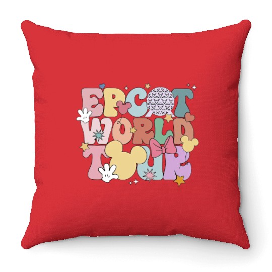 Epcot World Tour Throw Pillows, Disney Epcot World Tour Throw Pillows