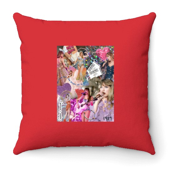 Beautiful Singer Eras Tour Poster Throw Pillows