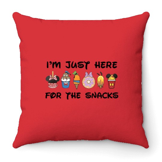 I'm Just Here For The Snacks Throw Pillows, Disney Park Throw Pillows, Disney Throw Pillows