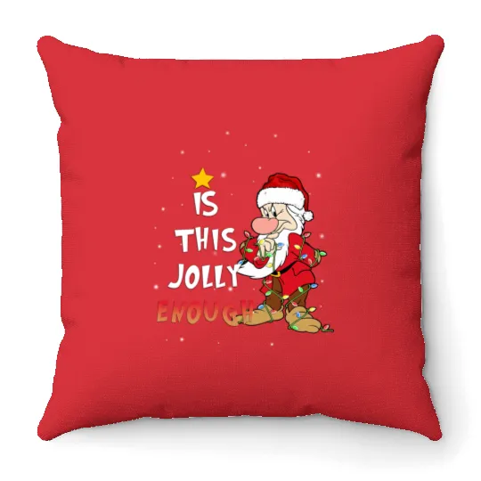 Disney Grumpy Dwarf Is This Jolly Enough Santa Costume Christmas Throw Pillows
