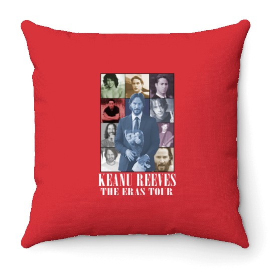 Keanu Reeves Eras tour Throw Pillows