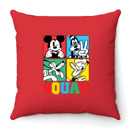 Mickey, Goofy, Donald, Pluto Squad Grid Throw Pillows, Disney Pluto Throw Pillows, Pluto And Friends Throw Pillows