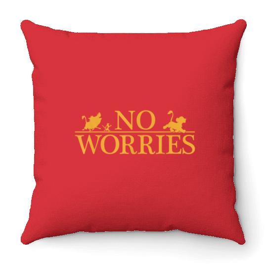 Disney Lion King No Worries Font Simba Graphic Throw Pillows