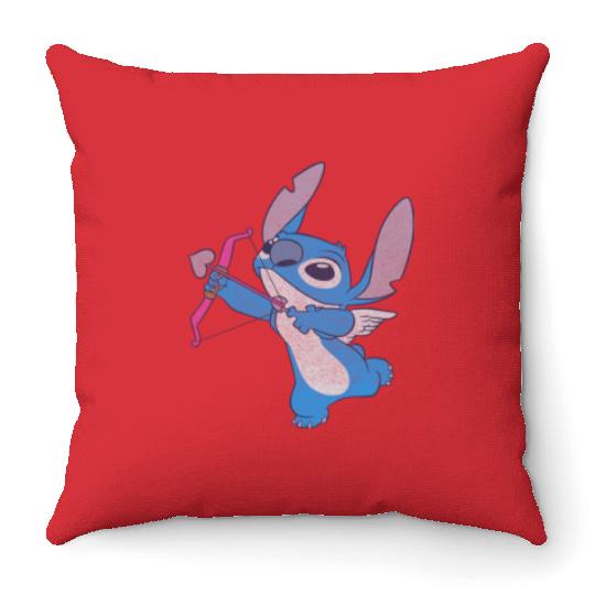 Disney Lilo Stitch Valentine's Day Stitch Cupid Throw Pillows