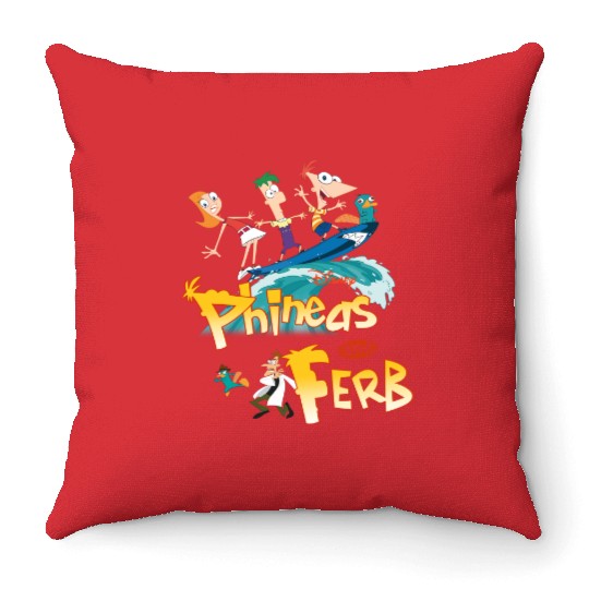 Disney Phineas And Ferb Funny Cartoon Throw Pillows, Disney Perry Throw Pillows