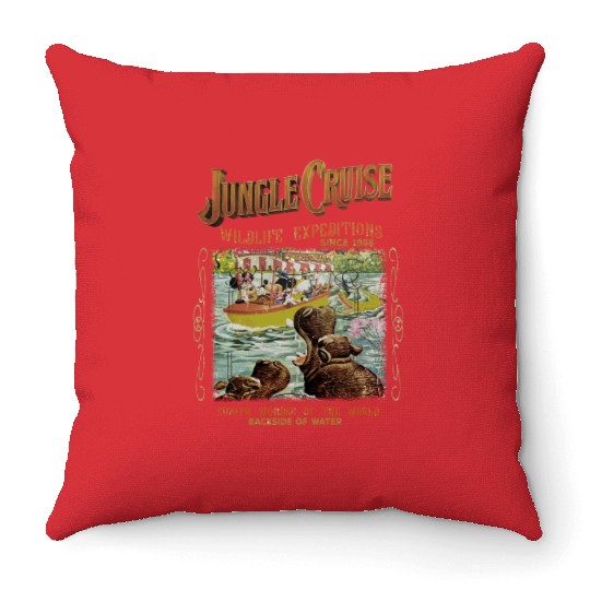 Disney Throw Pillows, Vintage Disney Jungle Cruise Ride Throw Pillows