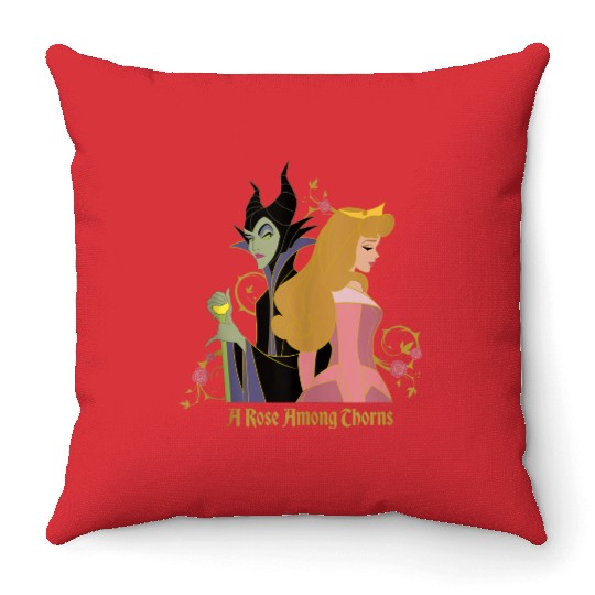 Disney Princess Sleeping Beauty Maleficent Rose Among Thorns Throw Pillows