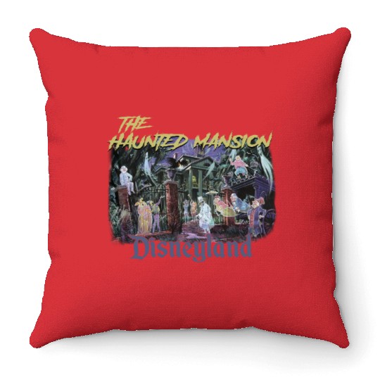 Retro The Haunted Mansion 1969 Disneyland Throw Pillows