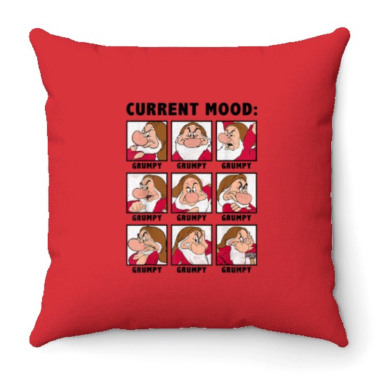 Disney Snow White Current Mood Always Grumpy Graph Throw Pillows