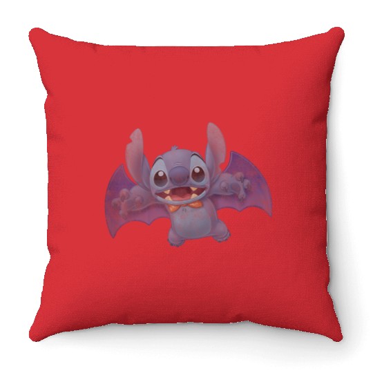 Disney Lilo Stitch Halloween Cute Vampire Stitch Portrait Throw Pillows