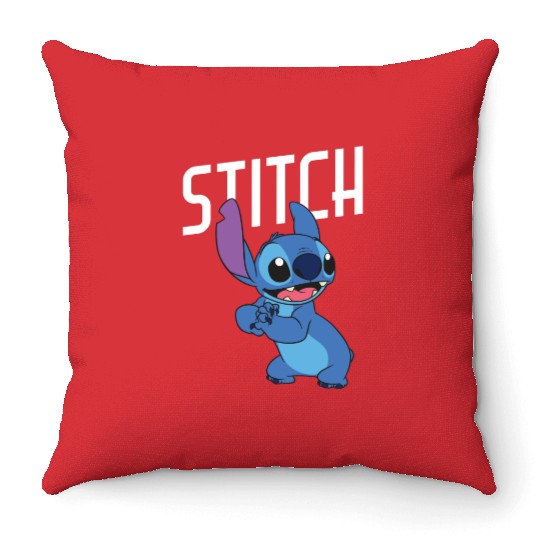 Disney Lilo Stitch Cute Smiling Stitch Big Chest Portrait Throw Pillows