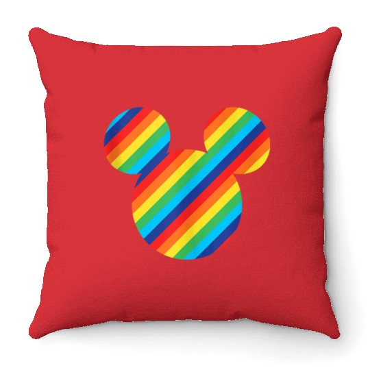 Disney Mickey Mouse Rainbow Icon Throw Pillows