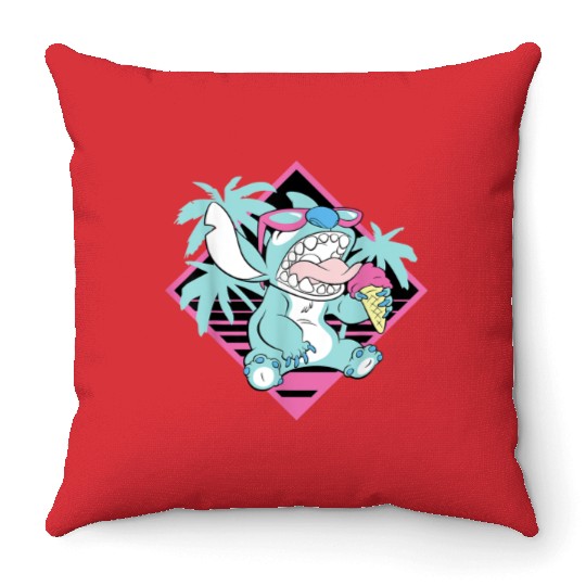 Disney Lilo Amp Stitch Ice Cream Retro 90s Beach S Throw Pillows
