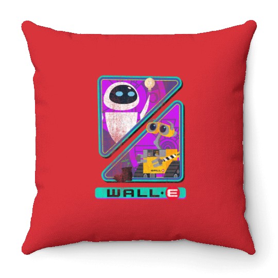 Retro Disney Pixar Wall-E Triangles And Eve Graphic Throw Pillows