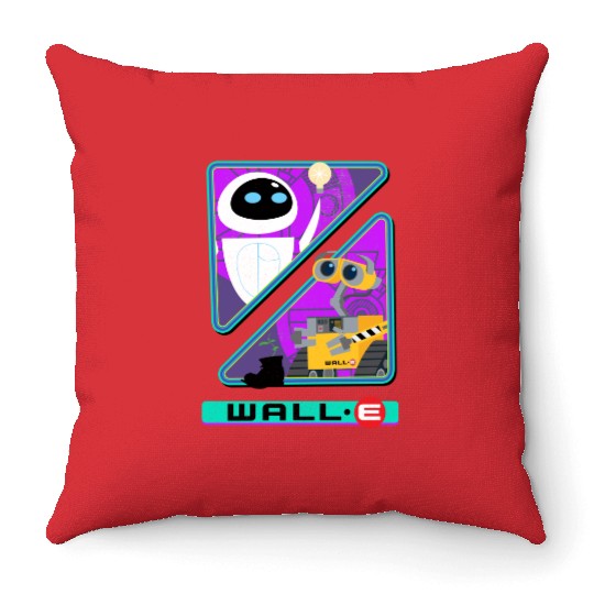 Retro Disney Pixar Wall-E Triangles And Eve Graphic Throw Pillows