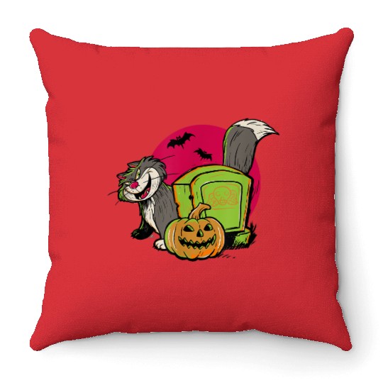 Disney 100 cinderellas Halloween Lucifer The Cat Graveyard Throw Pillows