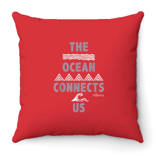 Disney Moana The Ocean Connects Us Tattoo Waves Throw Pillows