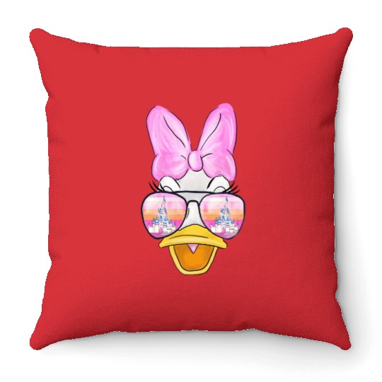 Daisy Duck Watercolor Castle Aviator Throw Pillows| Disney Throw Pillows