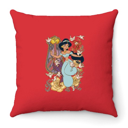 Princess Jasmine Aladdin  Color Throw Pillows, Disney Throw Pillows