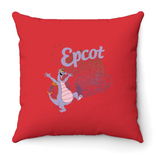 Epcot Figment Throw Pillows, Disney Figment Throw Pillows, Figment Est 1983 Throw Pillows