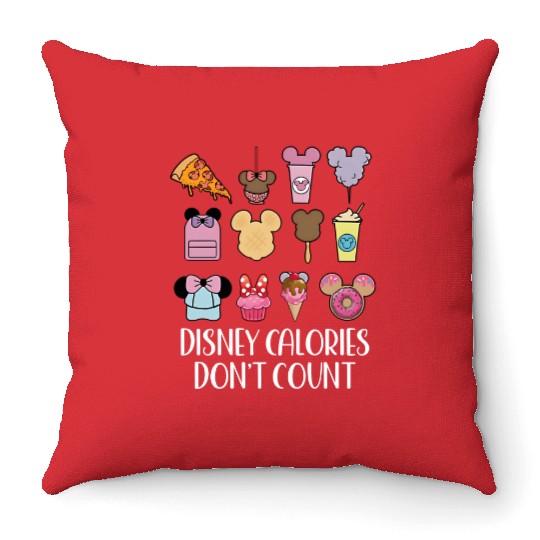 Disney Calories Don't Count Throw Pillows, Disney Throw Pillows, Disney Trip Throw Pillows